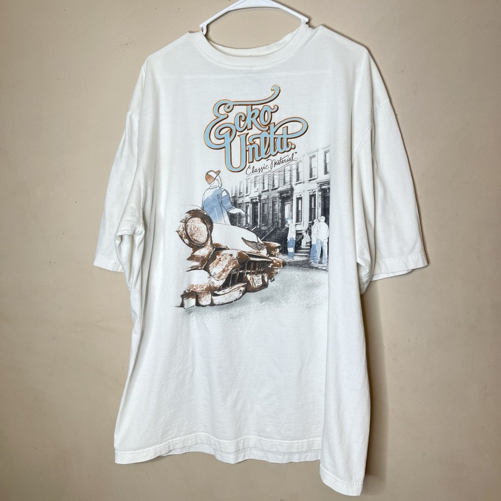 Vintage Y2K Ecko Unltd Steetwear T-Shirt Big Graphic Mens Size XL White